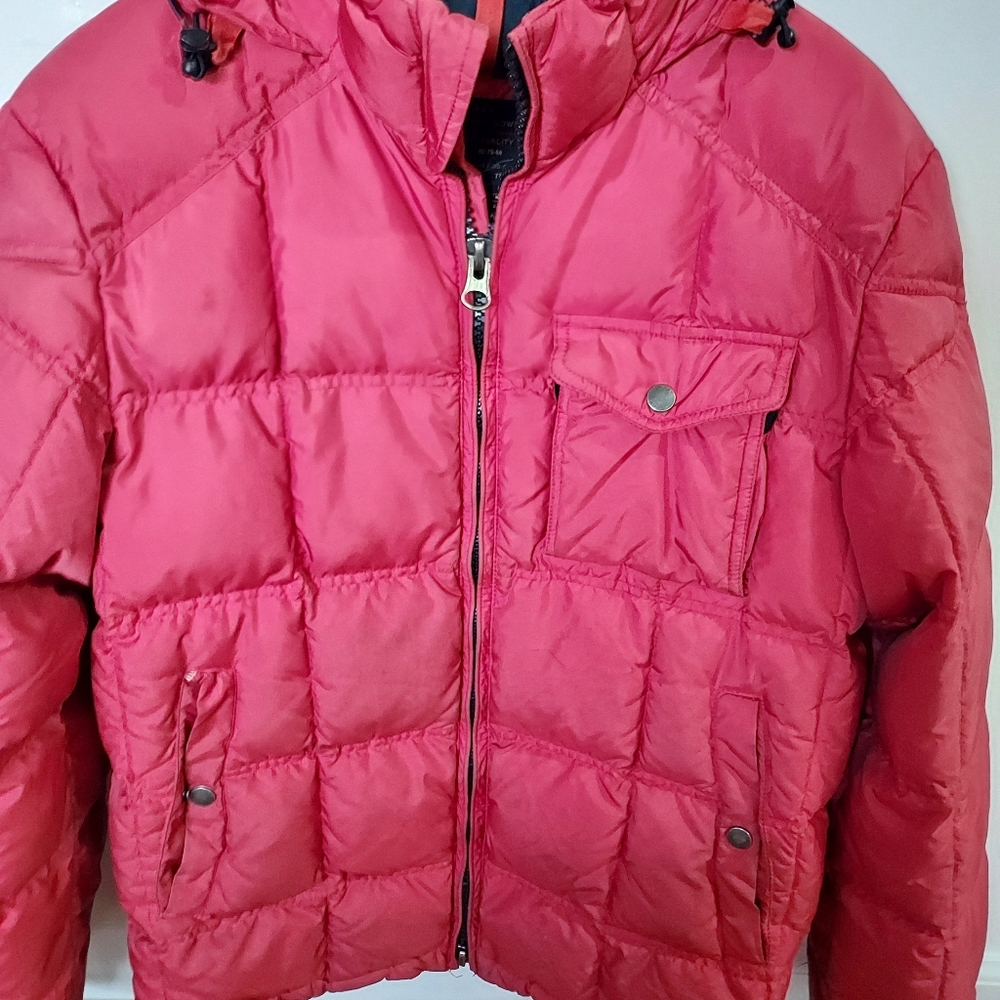 J. Crew red down jacket